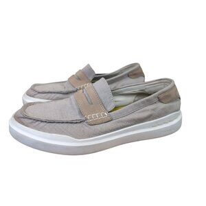 Cole Haan Tan and Gray Loafers Slip-Ons Cole Haan Womens Tan Suede Leather Horse Bit Slip On Loafers  main image 2